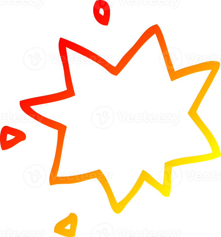 warm gradient line drawing of a cartoon explosion symbol png