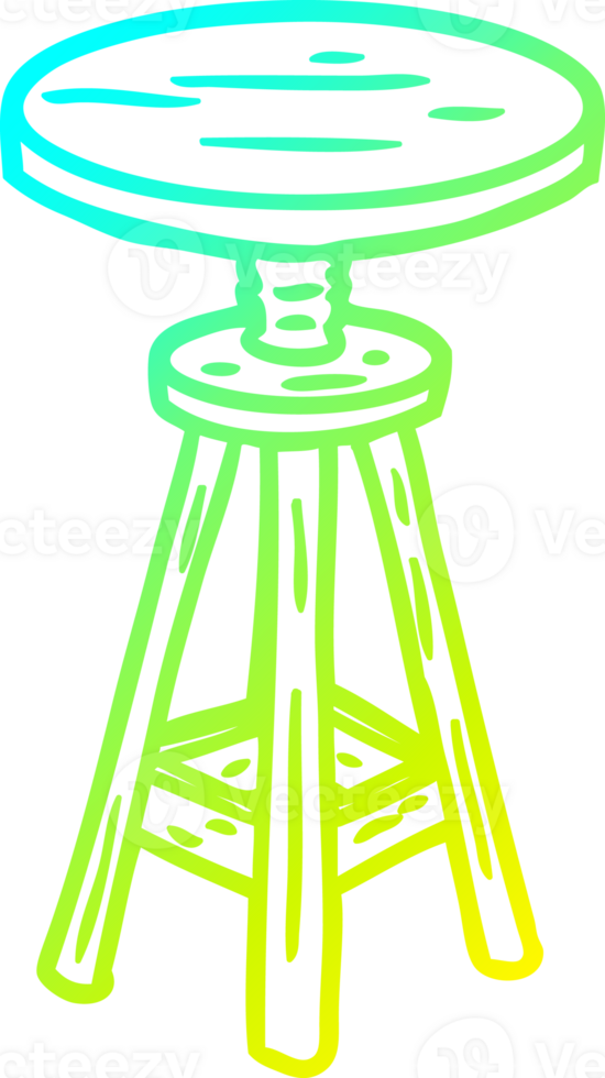 cold gradient line drawing of a adjustable artist stool png