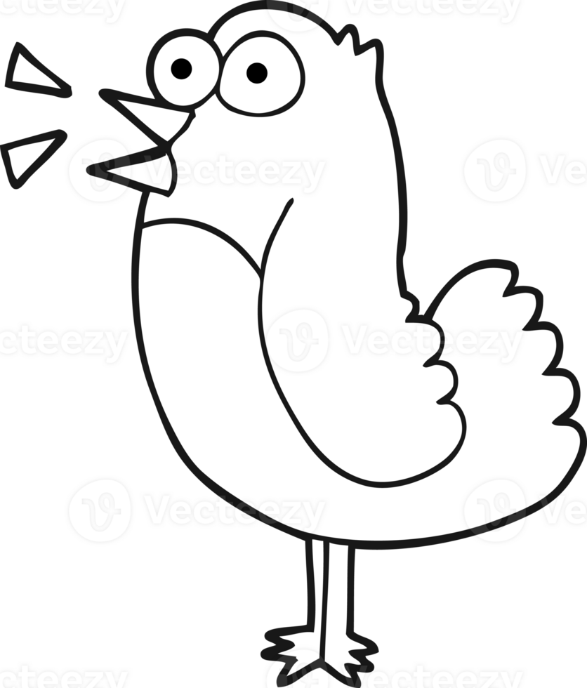 hand drawn black and white cartoon bird 45188039 PNG