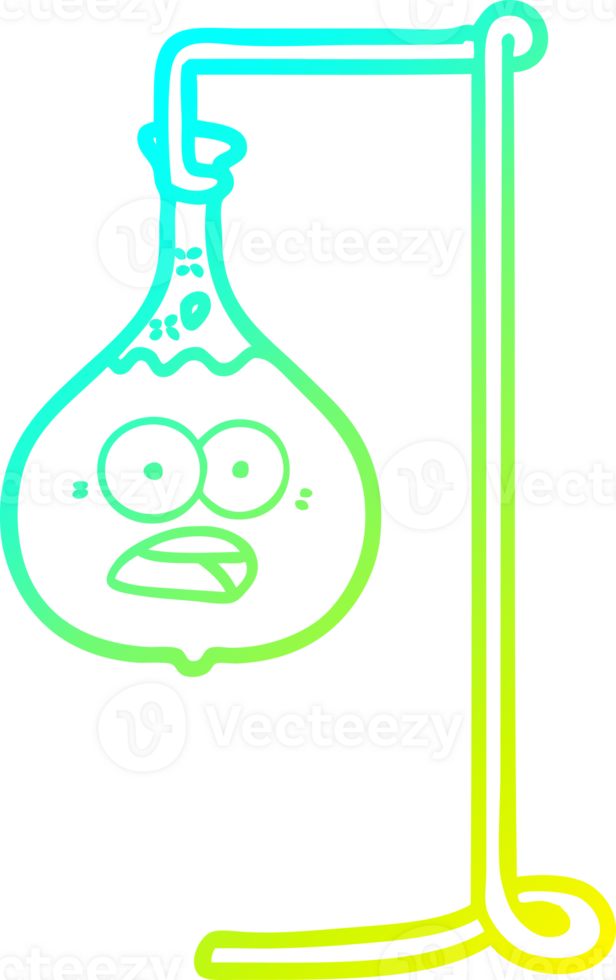 cold gradient line drawing of a cartoon science experiment png