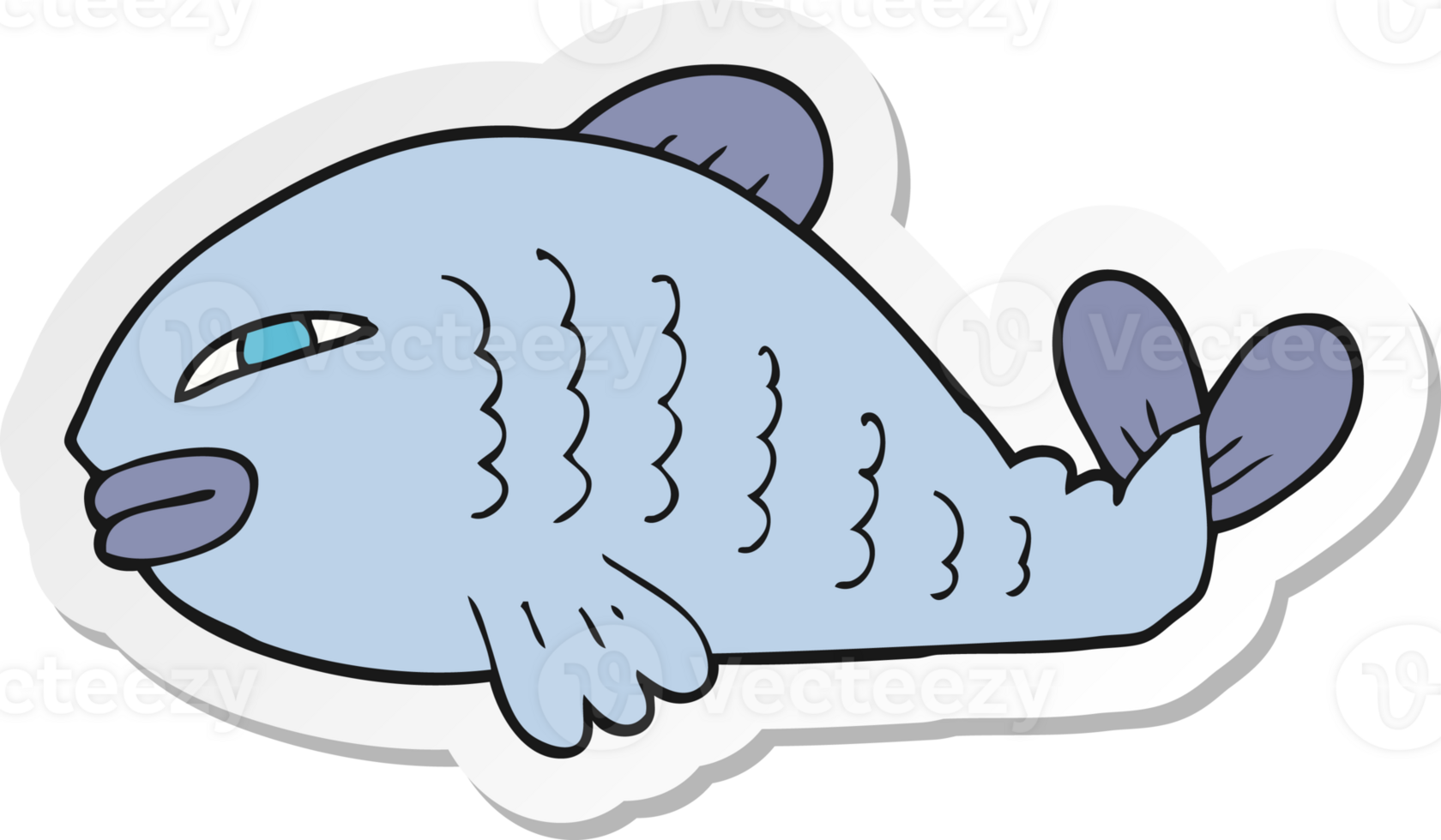 sticker of a cartoon fish png