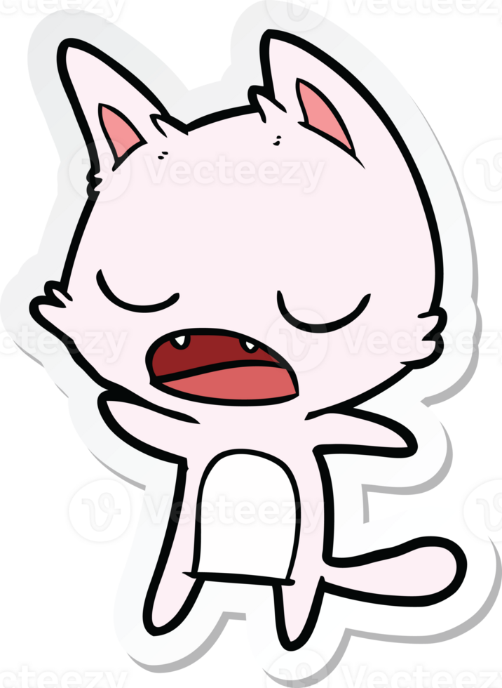 sticker of a talking cat cartoon png