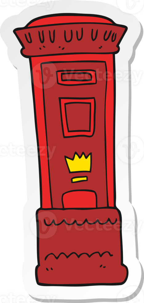 sticker of a cartoon british post box png