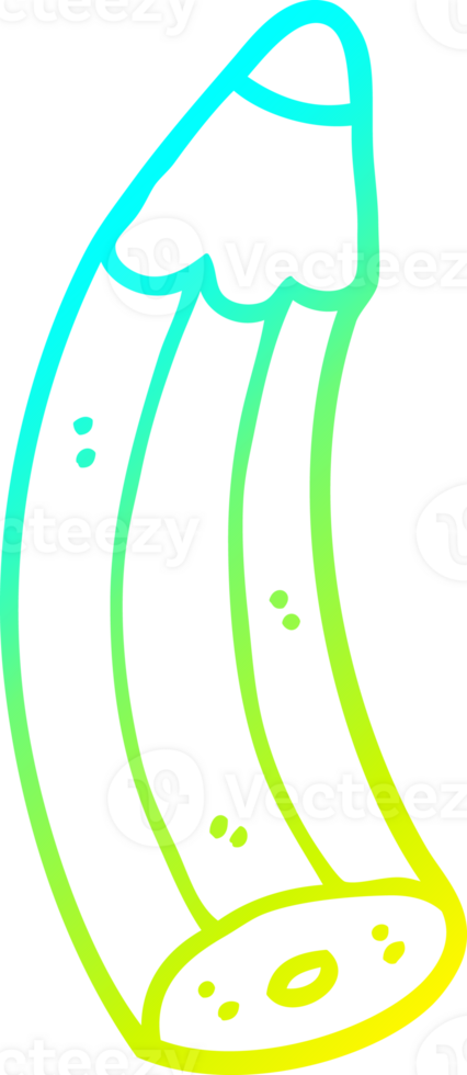 cold gradient line drawing of a cartoon pencil png
