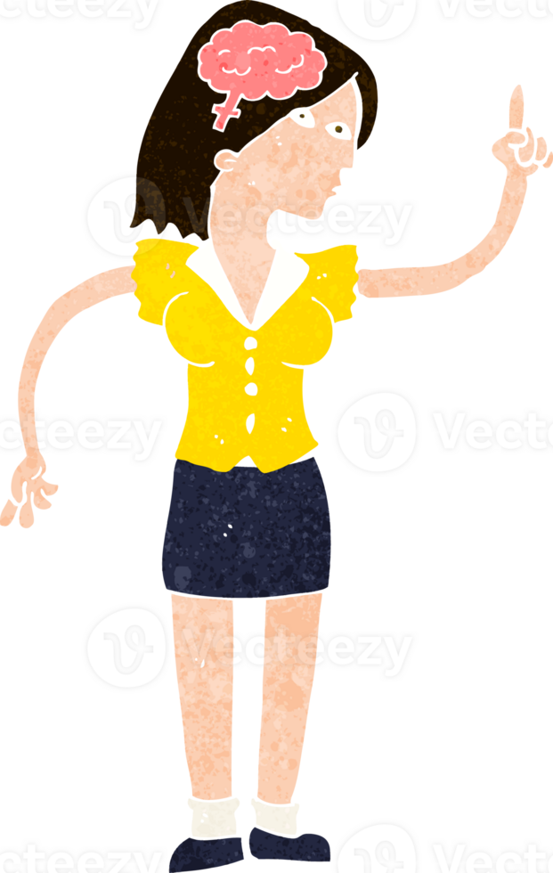 cartoon woman with clever idea png
