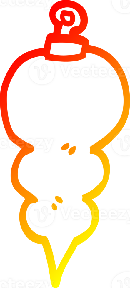 warm gradient line drawing of a cartoon xmas decoration png