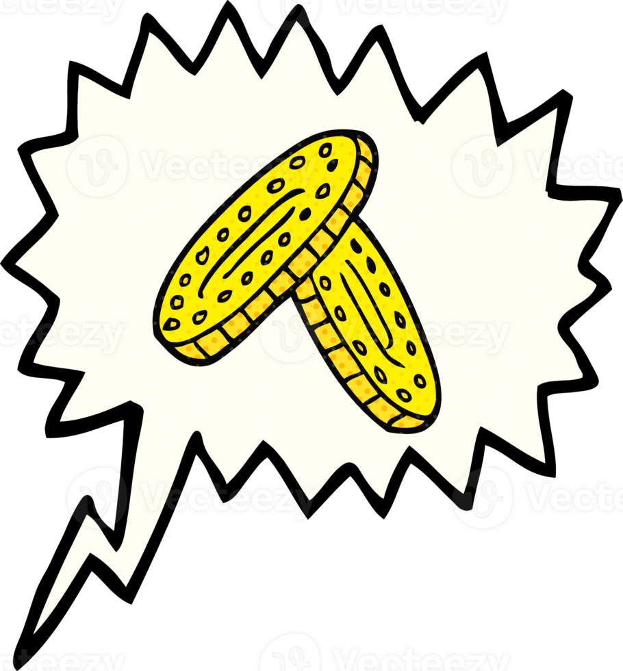 hand drawn comic book speech bubble cartoon coins png