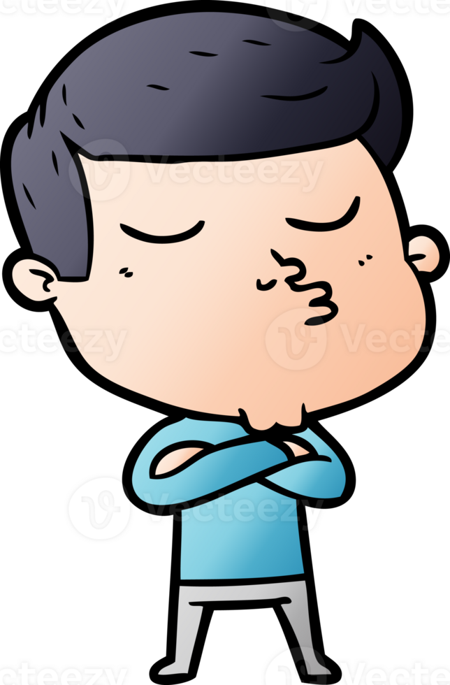 cartoon model guy pouting png