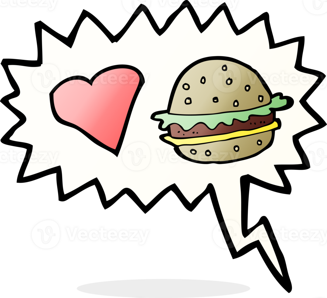 cartoon hamburger with speech bubble png