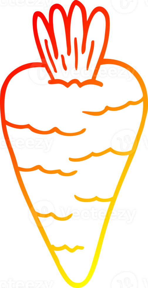 warm gradient line drawing of a cartoon carrot png