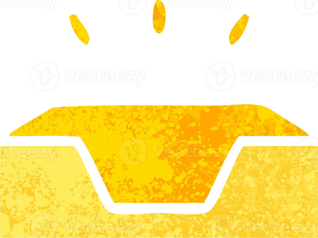 retro illustration style cartoon of a empty tray png