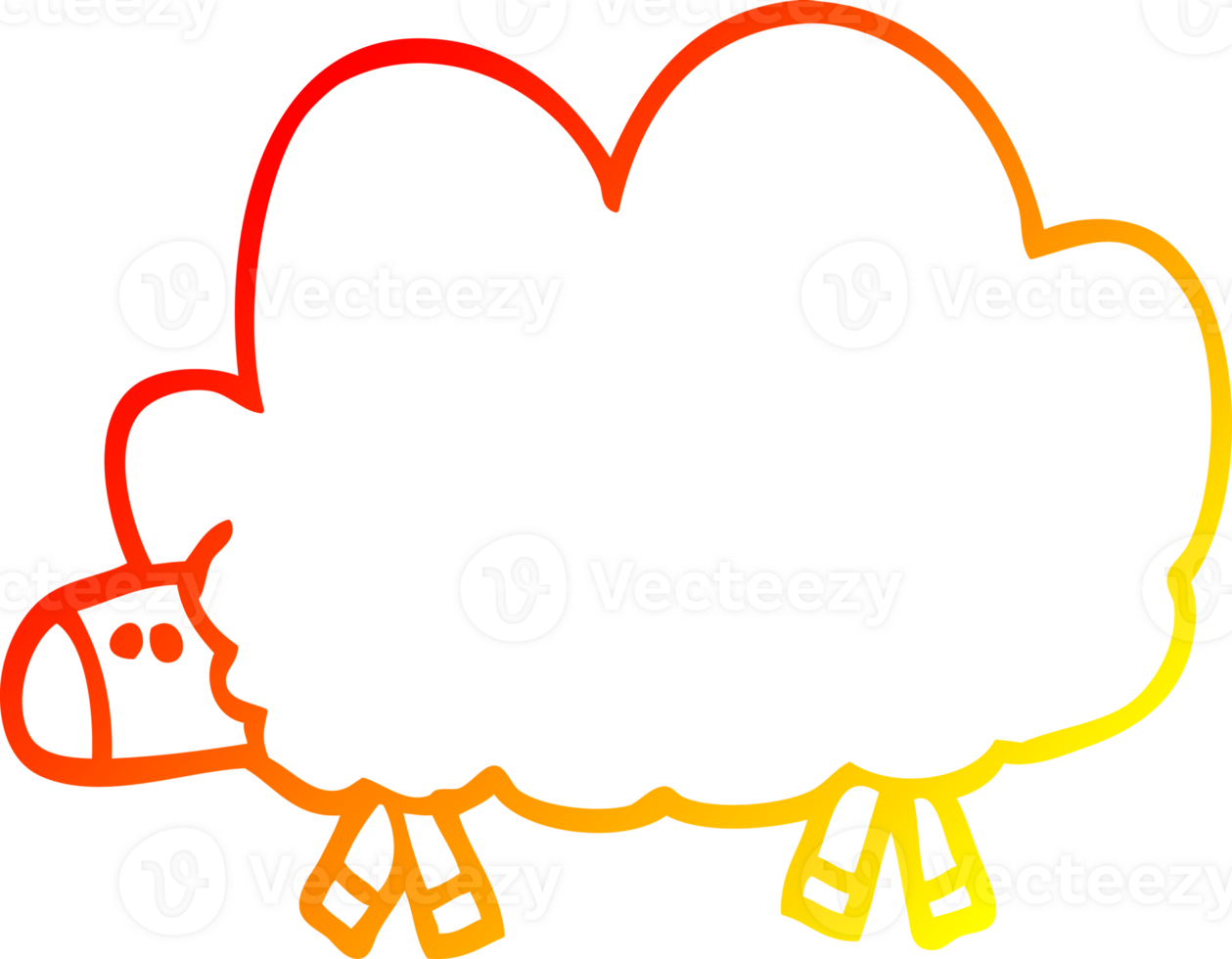 warm gradient line drawing of a cartoon black sheep png