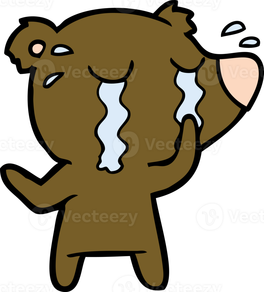 crying bear cartoon chraracter png