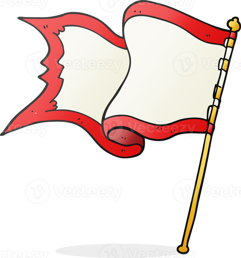 hand drawn cartoon flag blowing in wind png