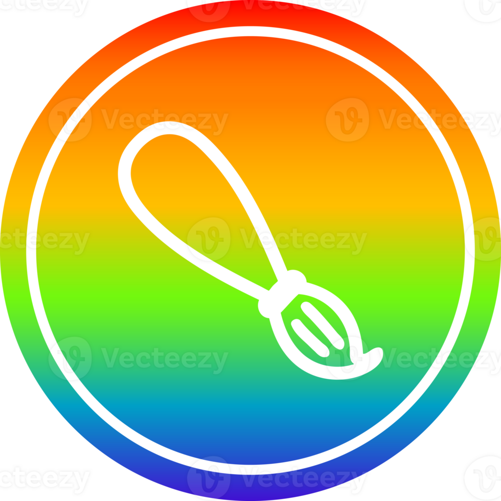 paint brush circular icon with rainbow gradient finish png