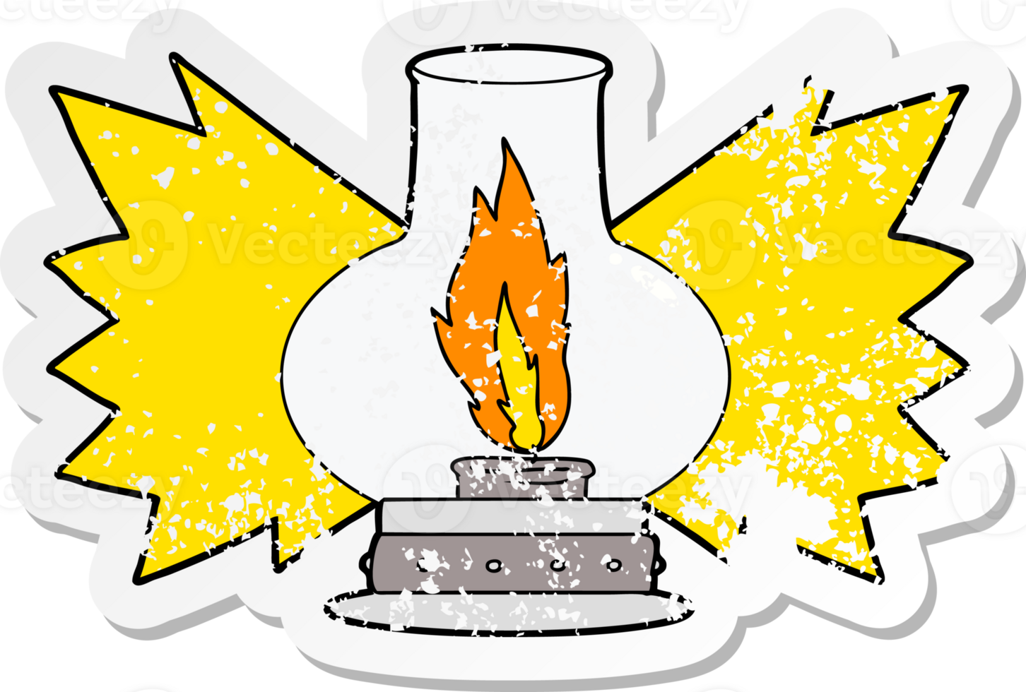 distressed sticker of a cartoon lantern png