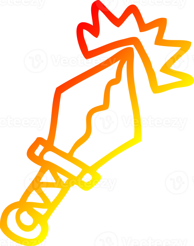 warm gradient line drawing of a cartoon sharp dagger png