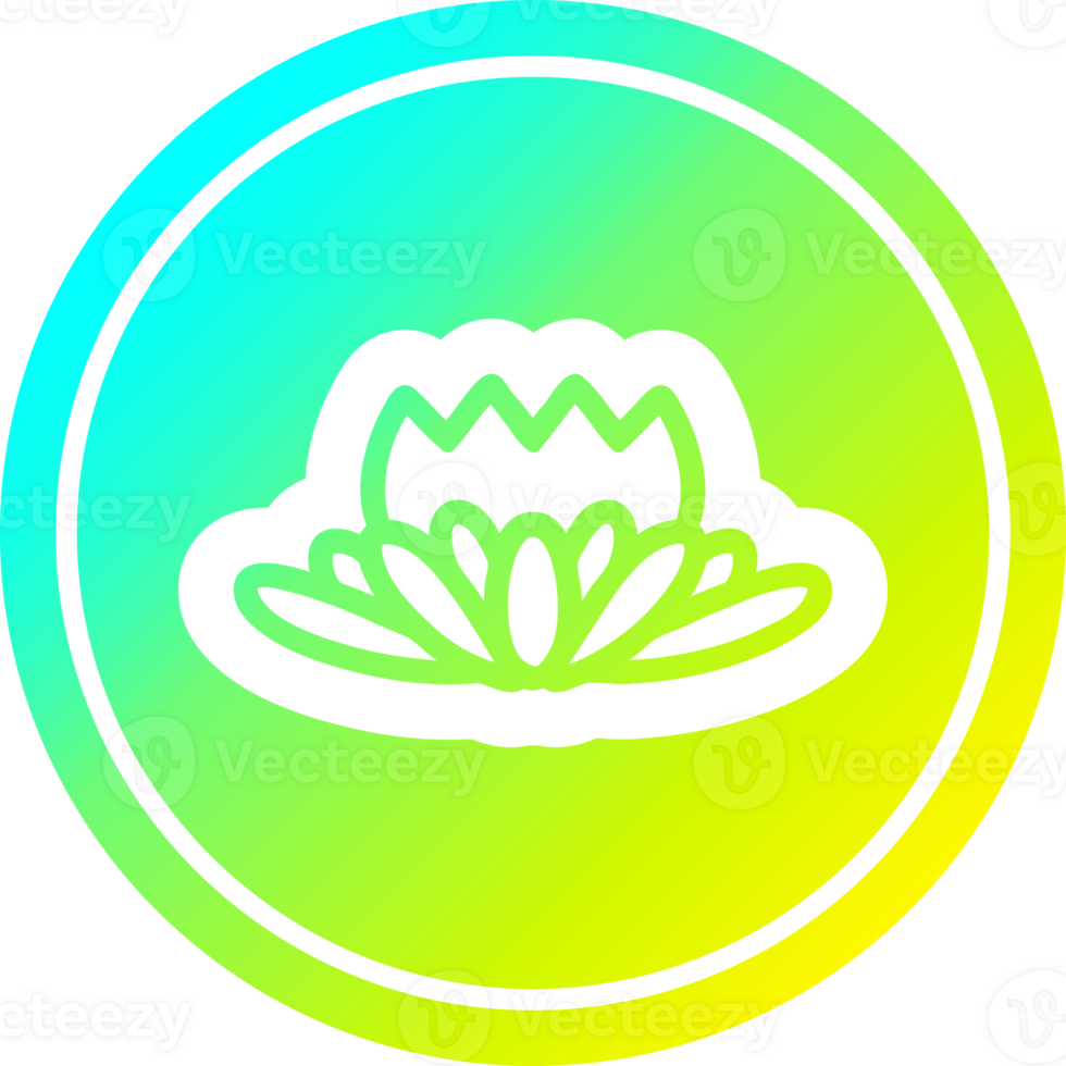 lotus flower circular icon with cool gradient finish png