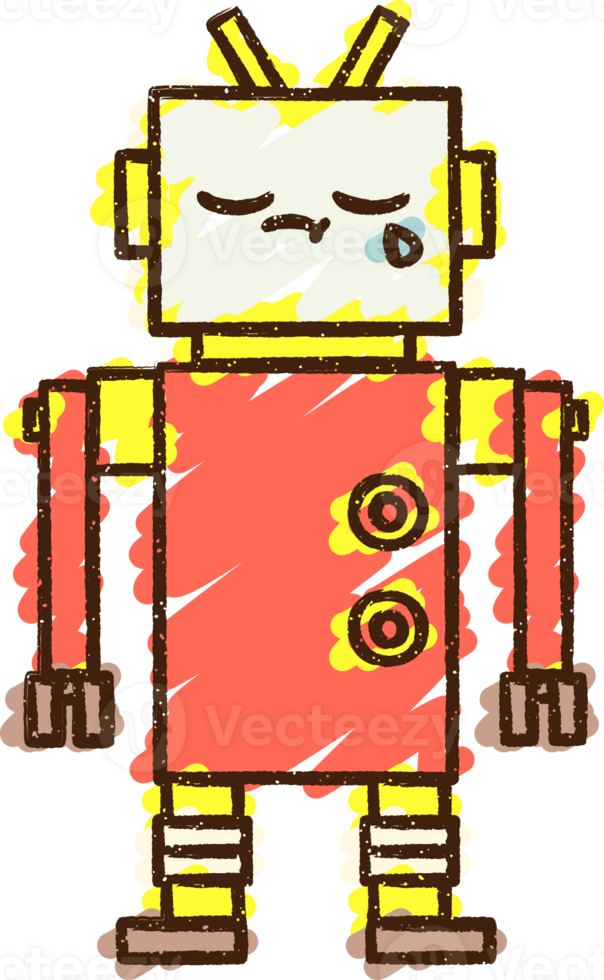 Crazy Robot Chalk Drawing png