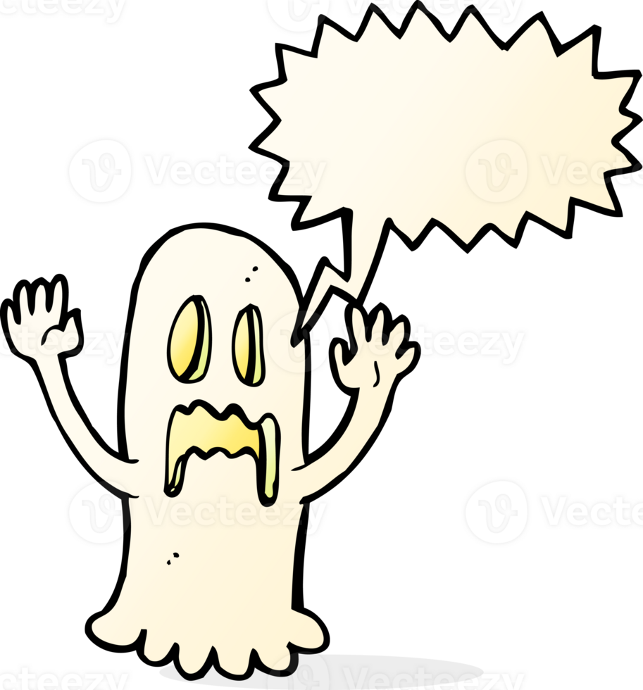 cartoon spooky ghost with speech bubble png