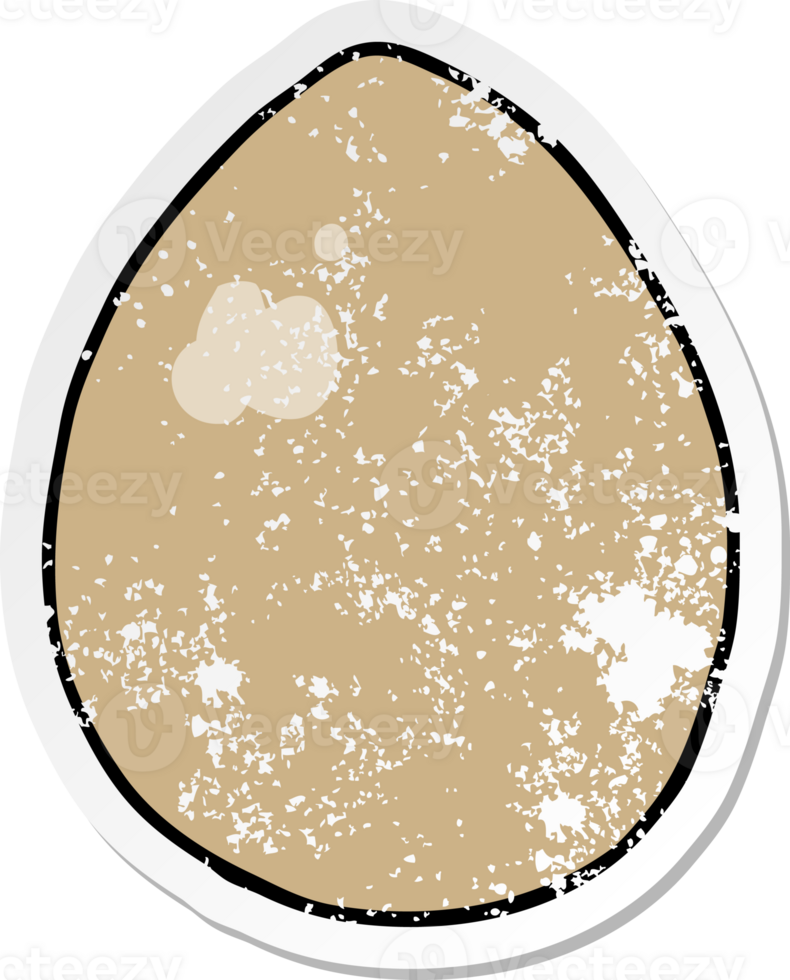 distressed sticker of a cartoon egg png