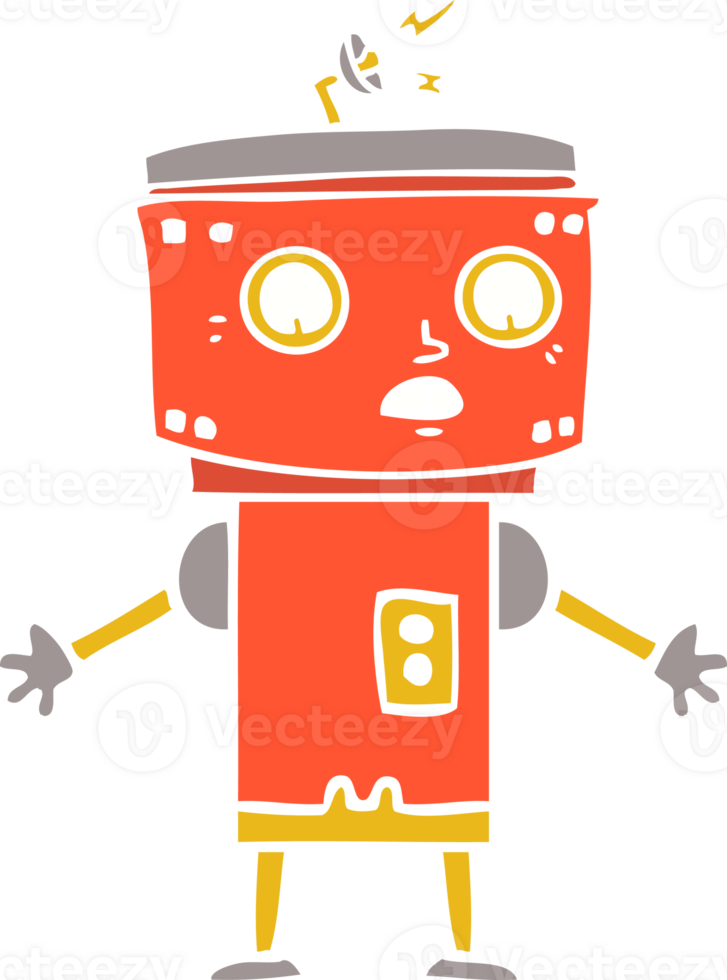 flat color style cartoon robot png