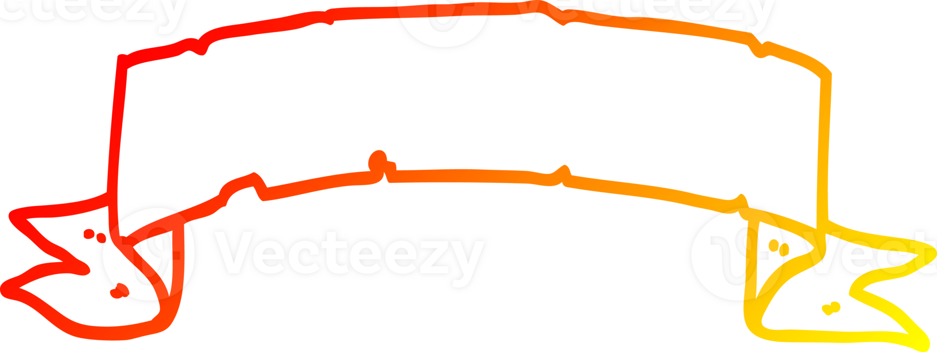 warm gradient line drawing of a cartoon scroll banner png