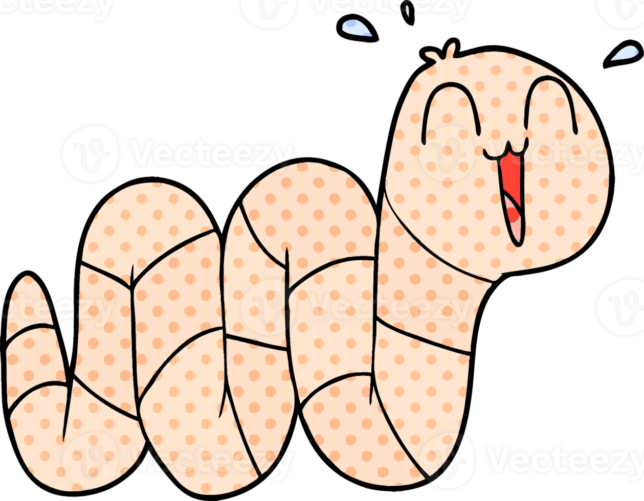 cartoon nervous worm png
