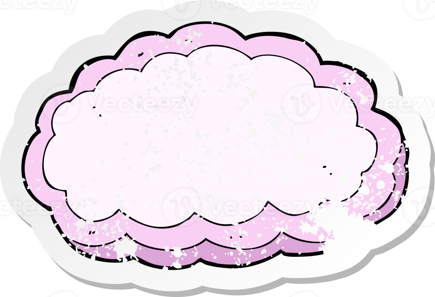 retro distressed sticker of a cartoon decorative cloud png