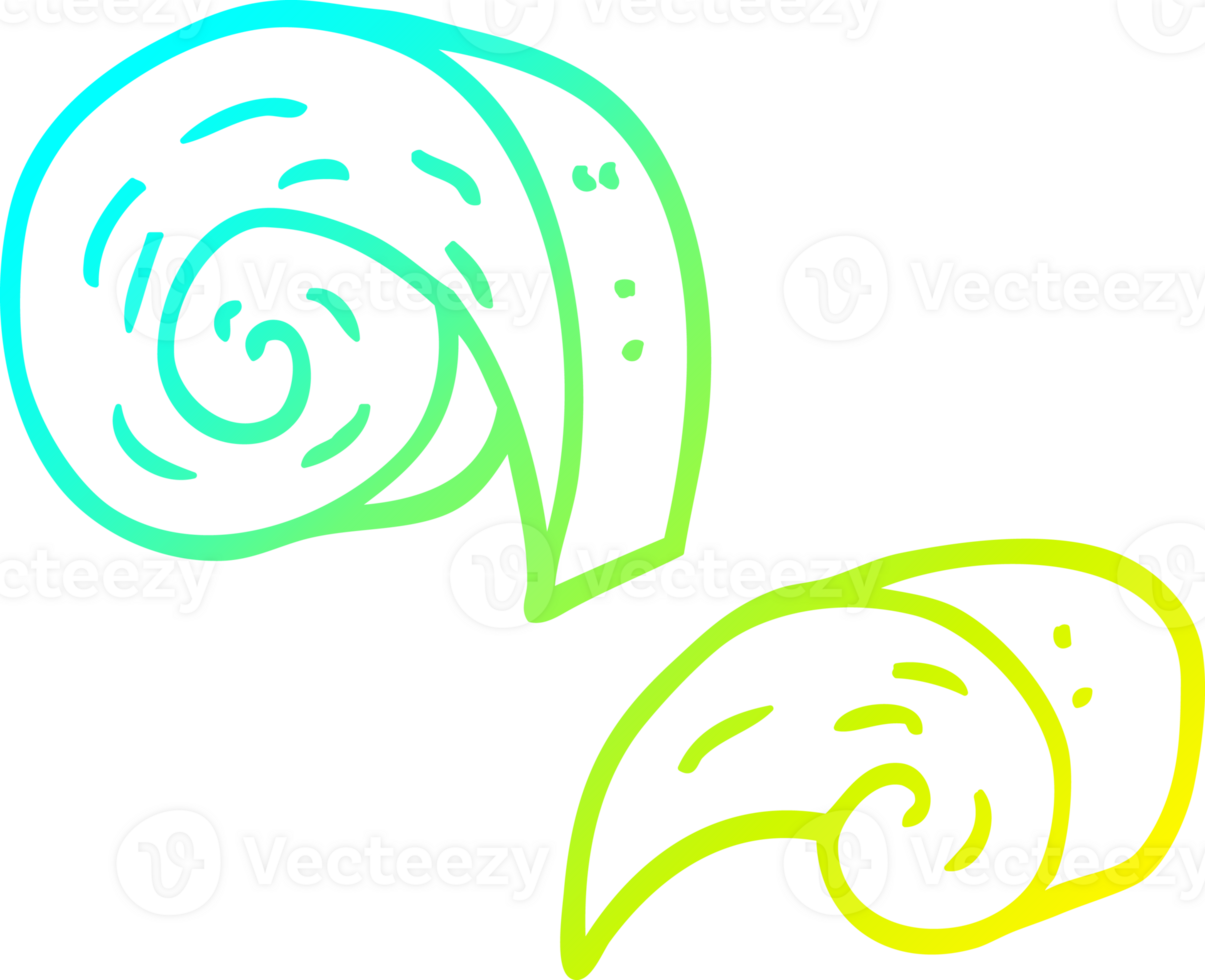 cold gradient line drawing of a cartoon swirl decorative elements png