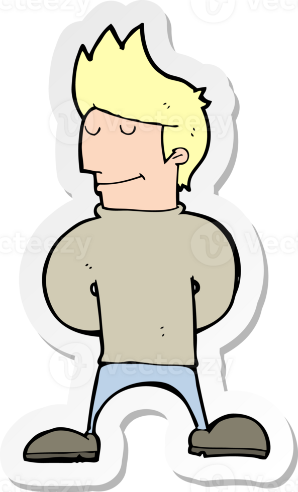 sticker of a cartoon happy man png
