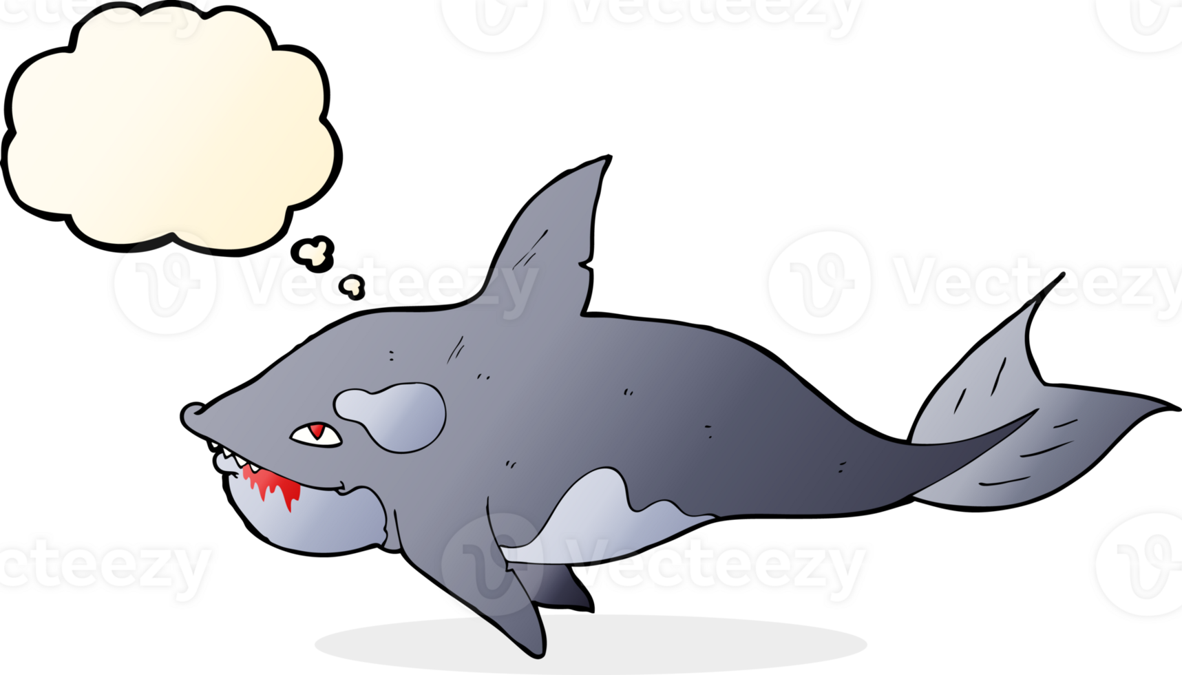 cartoon killer whale with thought bubble png