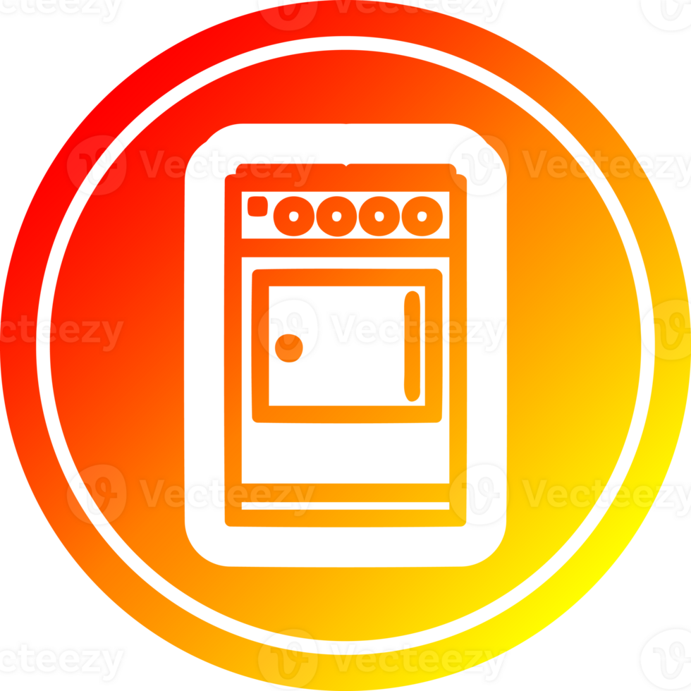 kitchen cooker circular icon with warm gradient finish png