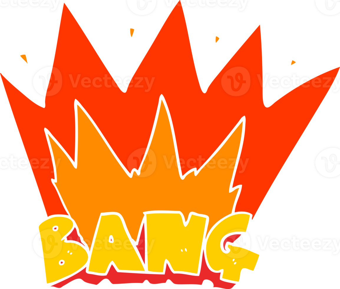 flat color style cartoon bang sign png