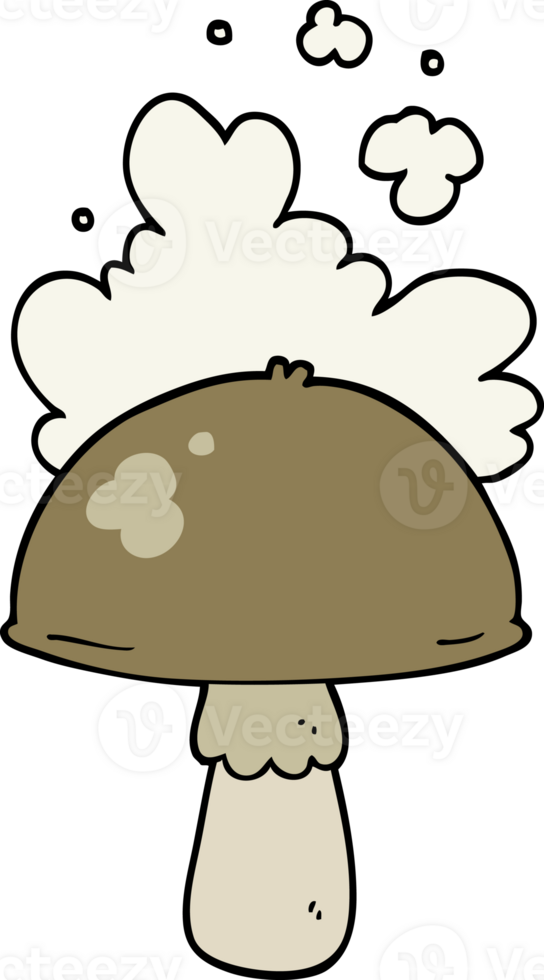 cartoon mushroom with spore cloud png