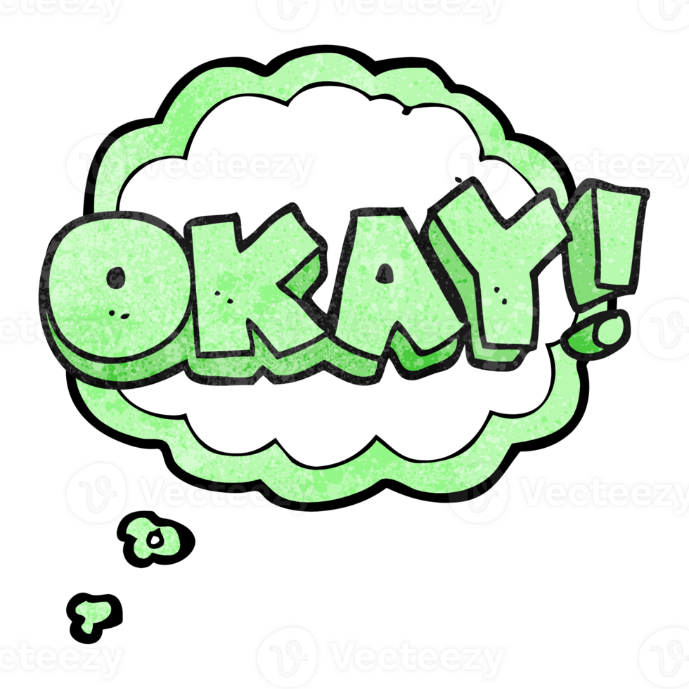 drawn thought bubble textured cartoon okay symbol png