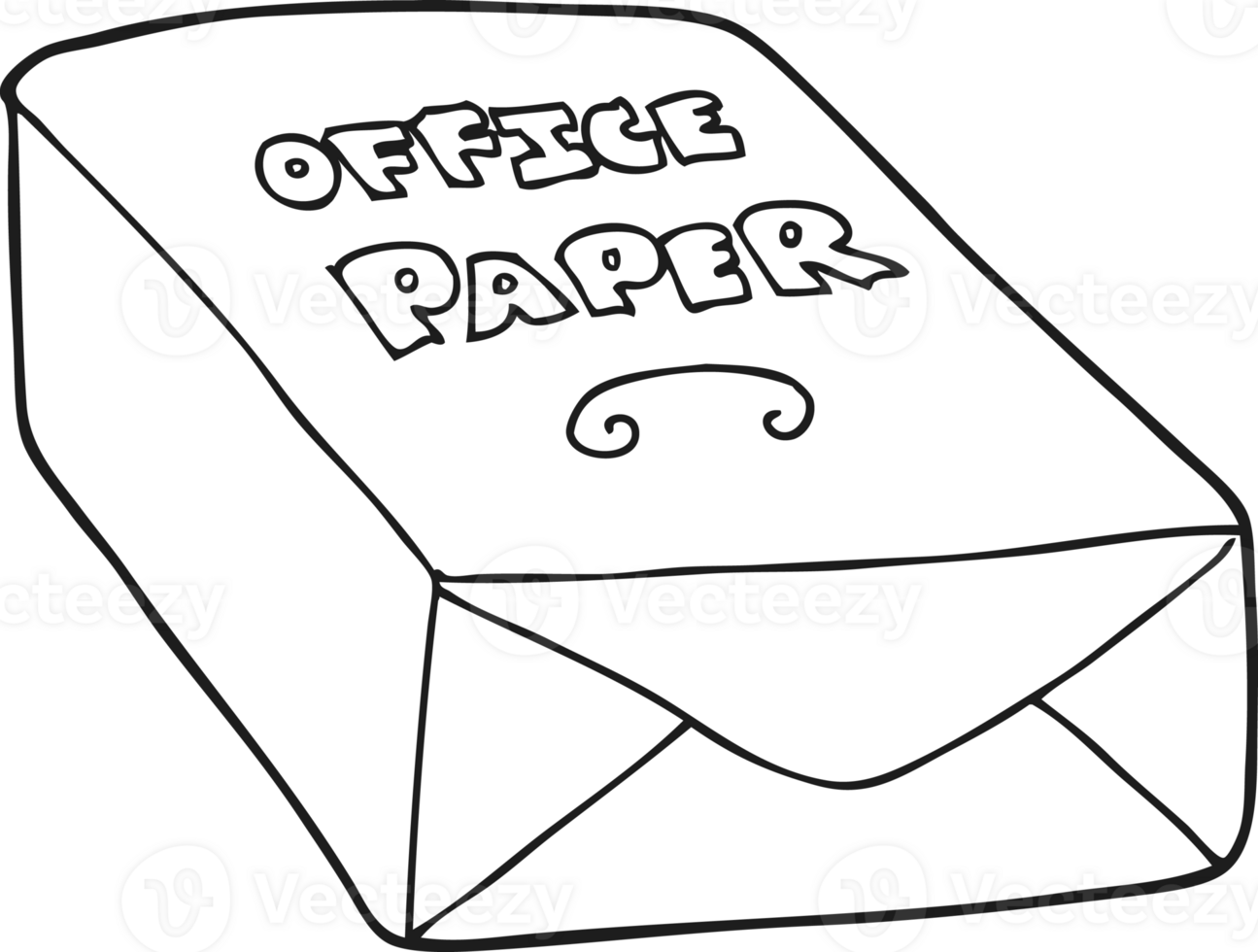 drawn black and white cartoon office paper png