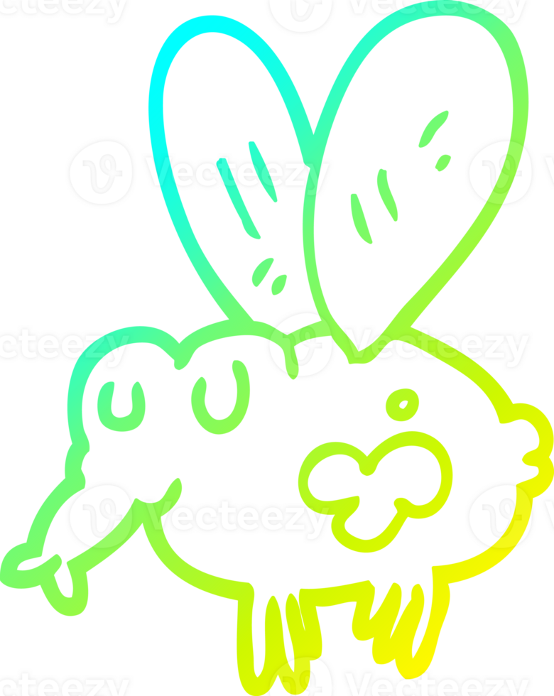 cold gradient line drawing of a cartoon fly png