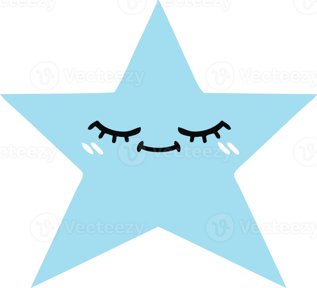 flat color retro cartoon of a star fish png