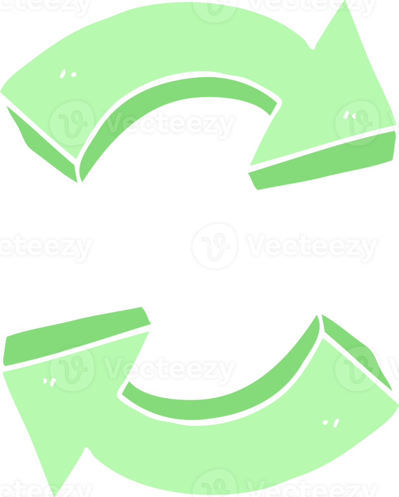 flat color illustration of recycling arrows png