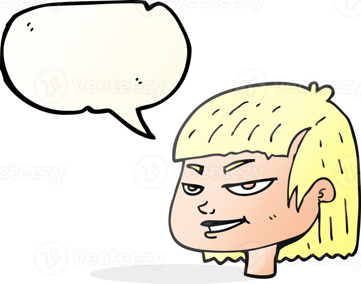 drawn speech bubble cartoon mean looking girl png