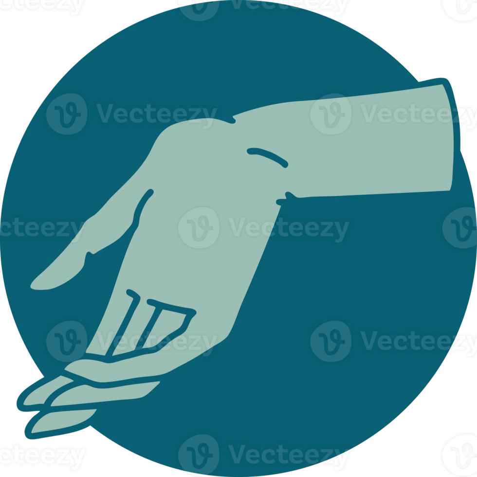 iconic tattoo style image of a hand png