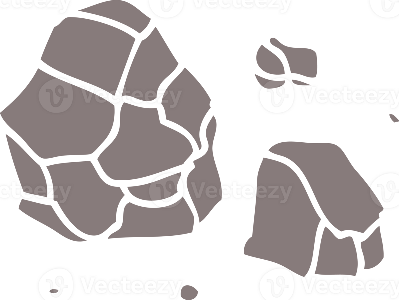 flat color style cartoon rocks png