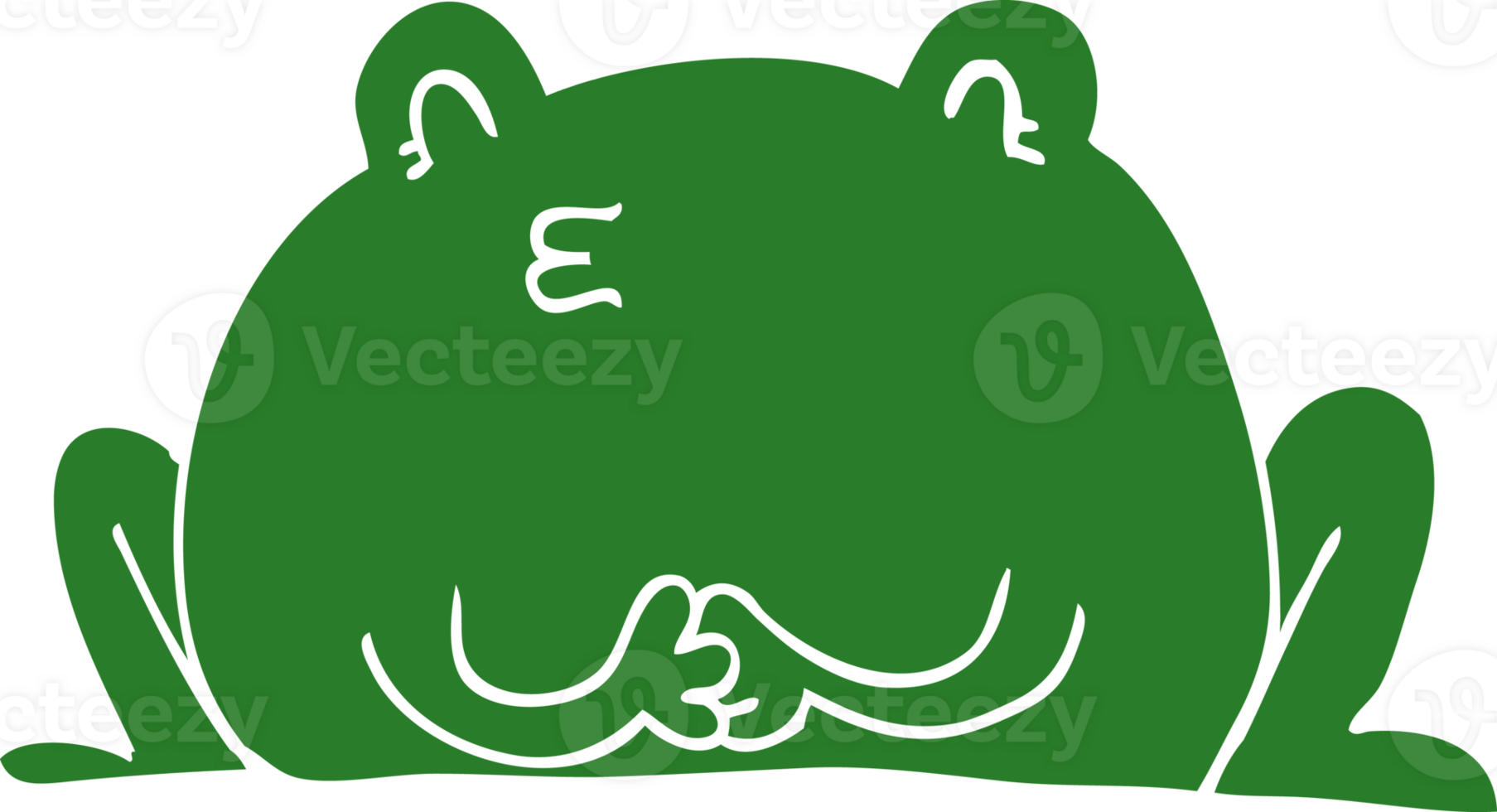 cute flat color style cartoon frog png
