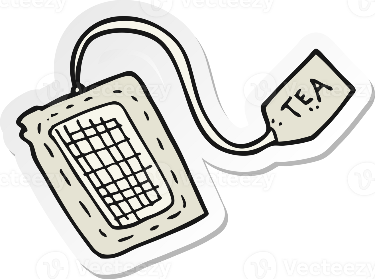 sticker of a cartoon tea bag png