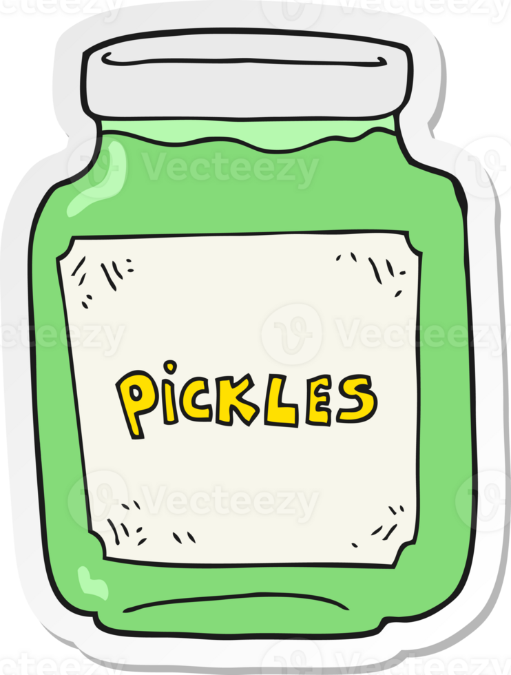 sticker of a cartoon pickle jar png