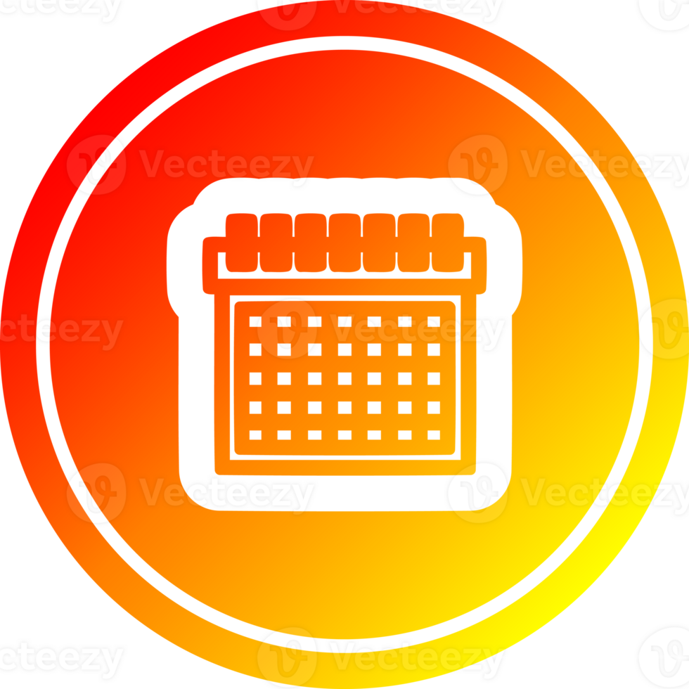 monthly calendar circular icon with warm gradient finish png