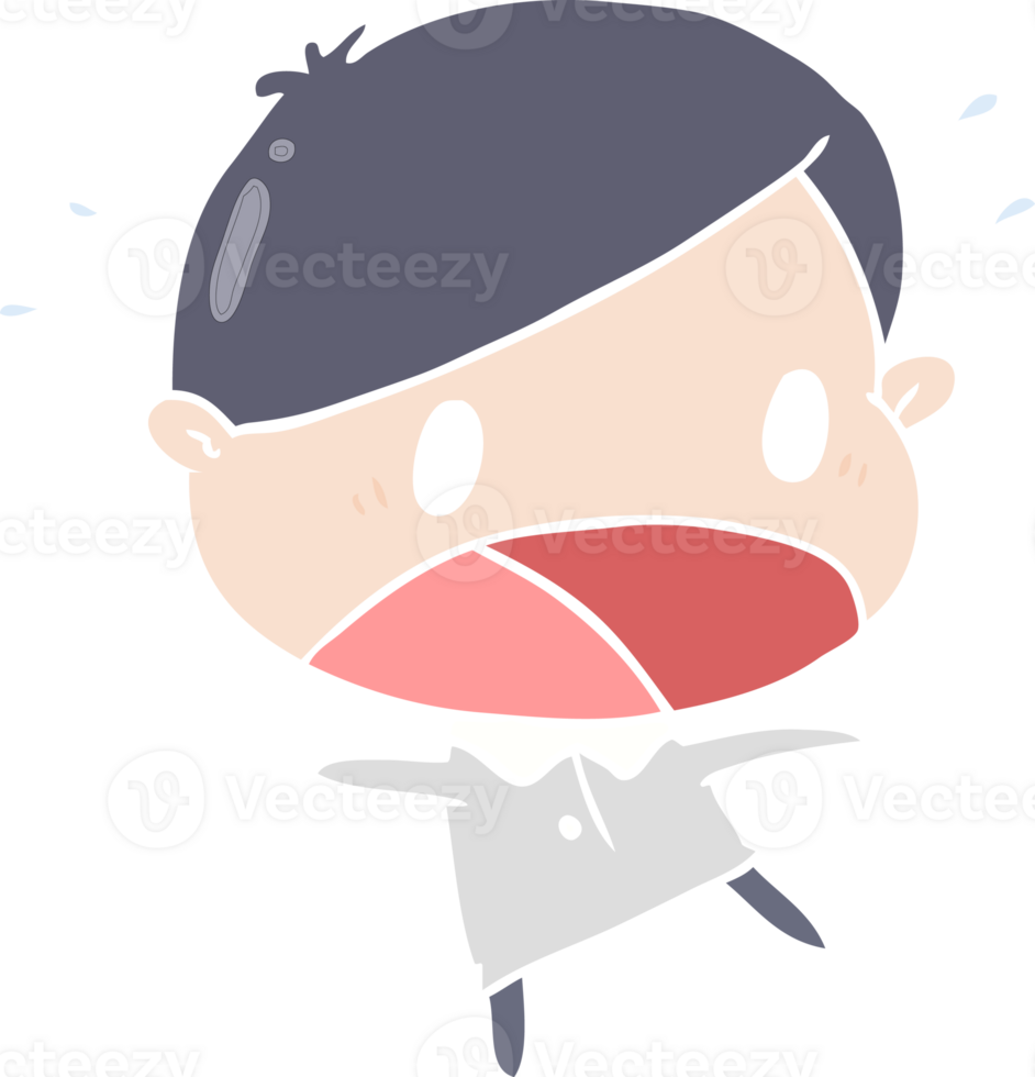 flat color style cartoon shocked man png