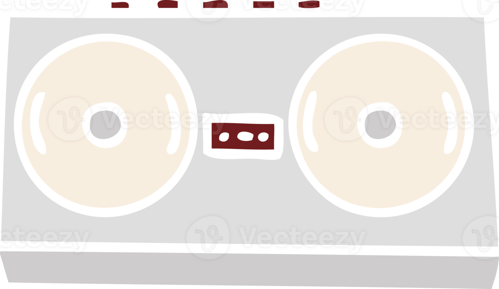 flat color retro cartoon of a retro radio png
