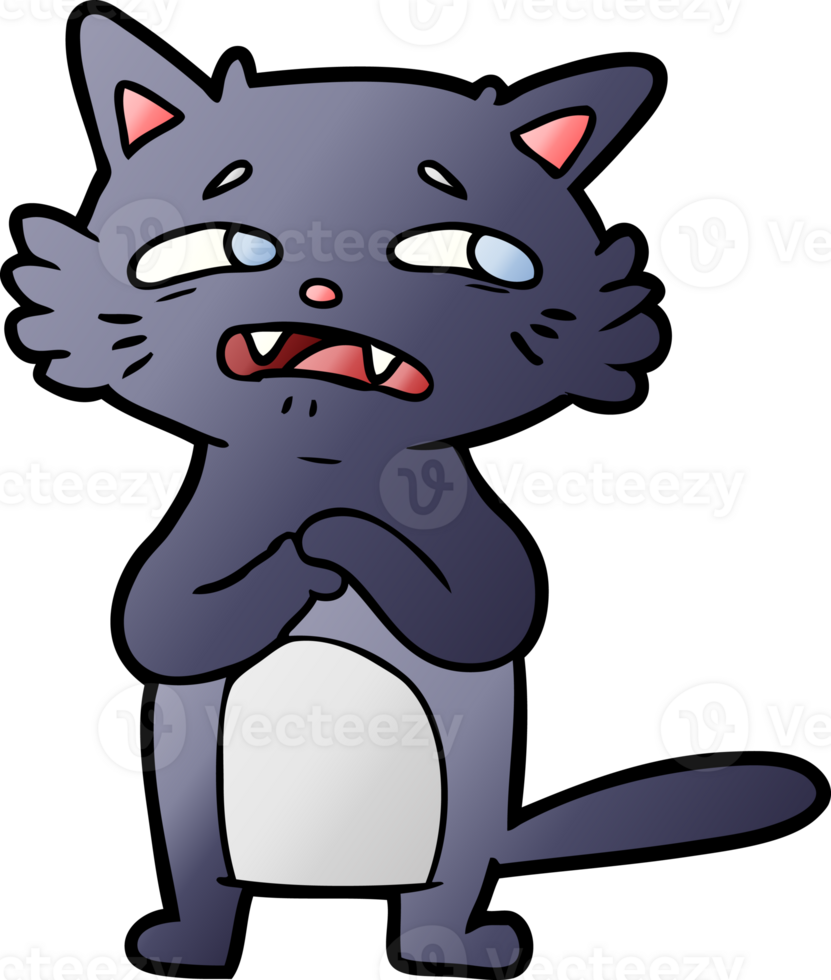 worried cartoon cat png